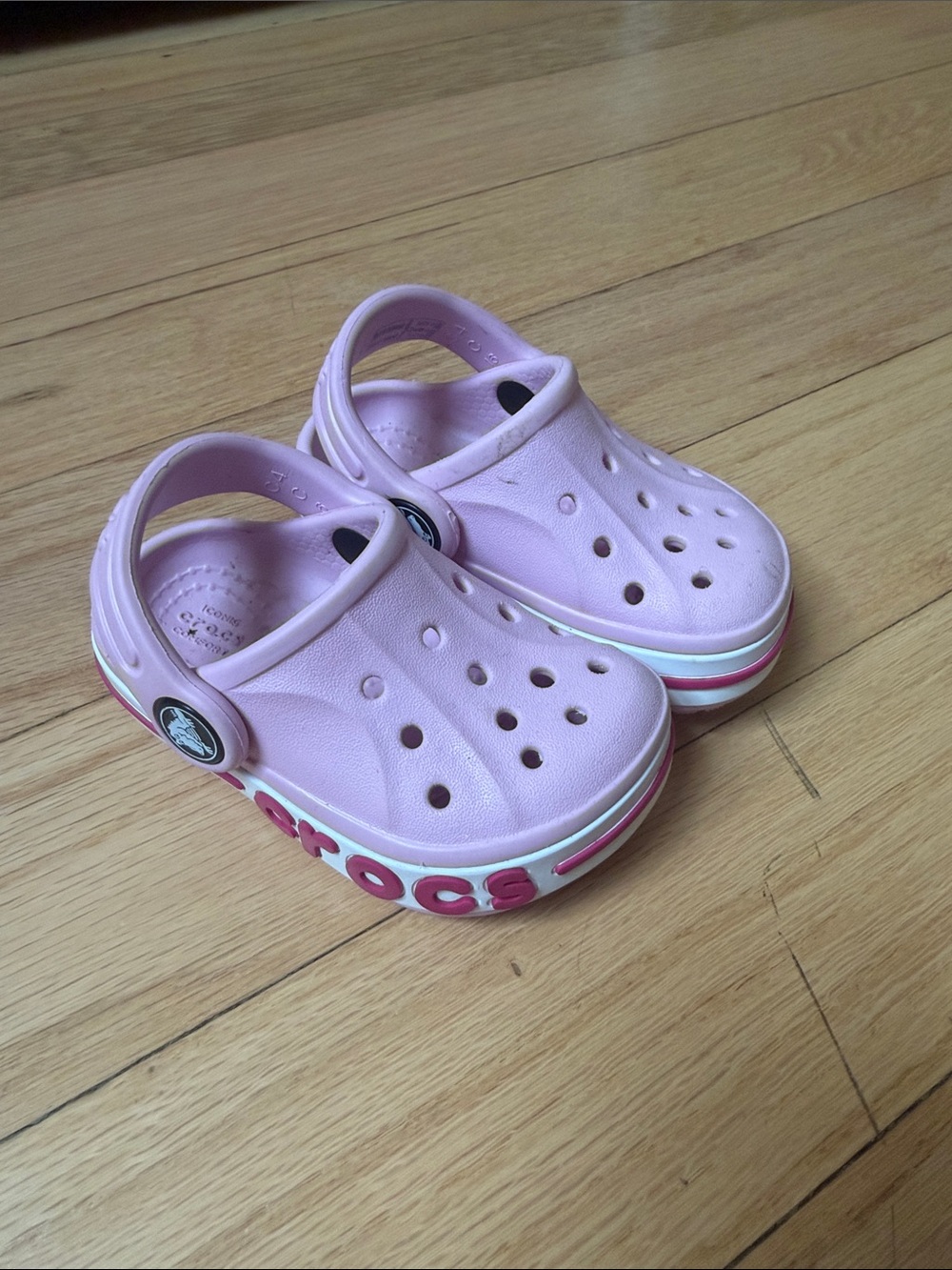 CROCS Kids Pink Slip-On Clog Sandals with Heel Strap